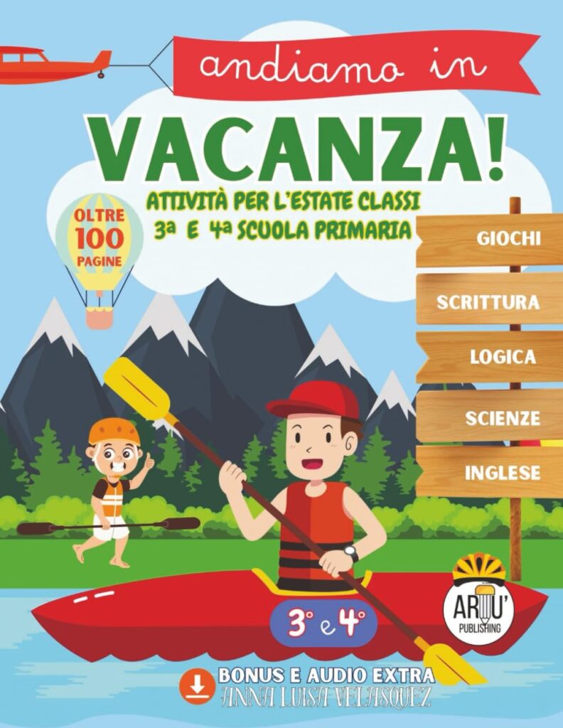 Copertina del libro andiamo in vacanza per la 3 e 4 elementare